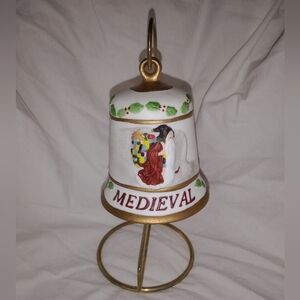 Vintage Christmas Duncan Royale Medieval Santa Claus Bell & Pin 1992 Decor